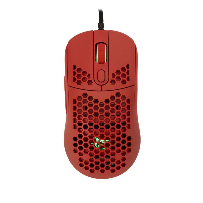 White Shark GALAHAD-RED muis, rood, 6400 DPI, optische sensor, USB Type-A, geschikt voor beide handen