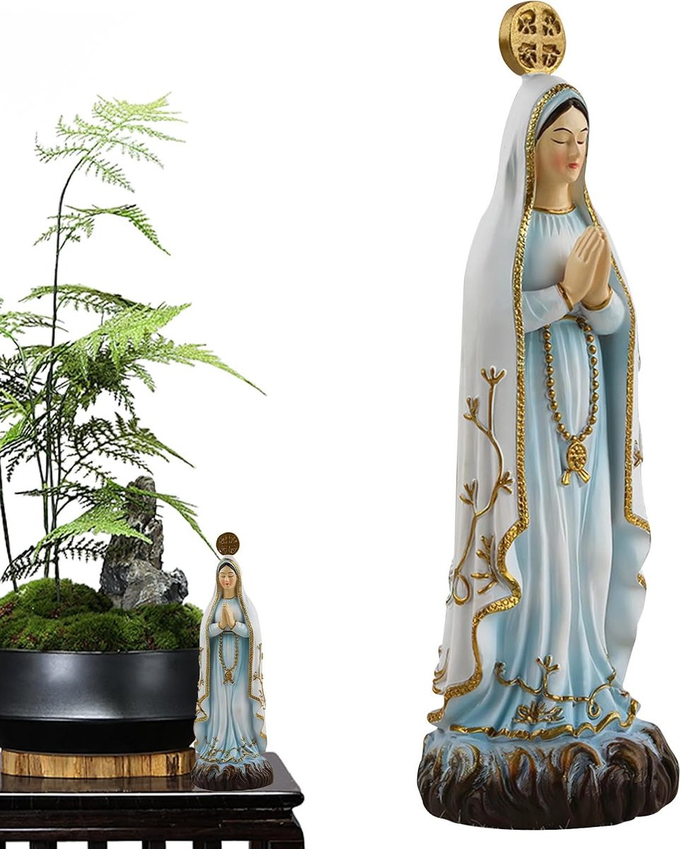 Moeder Maria Beeld - Religieus Standbeeld voor Huisdecoratie - Hoogte: 13 cm - Gekleurd