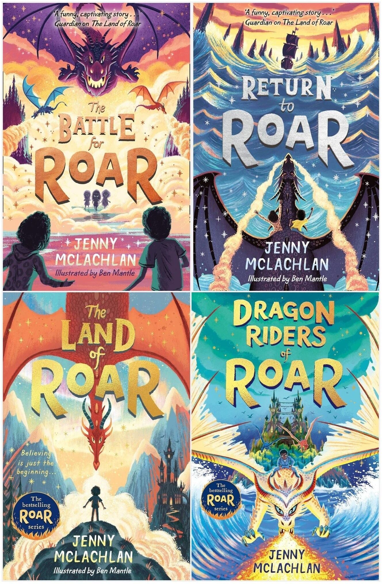 Egmont The Land of Roar Series 4 Books Collection Set by Jenny McLachlan (Land of Roar, Return to Roar, Battle for Roar, Dragon Riders of Roar)