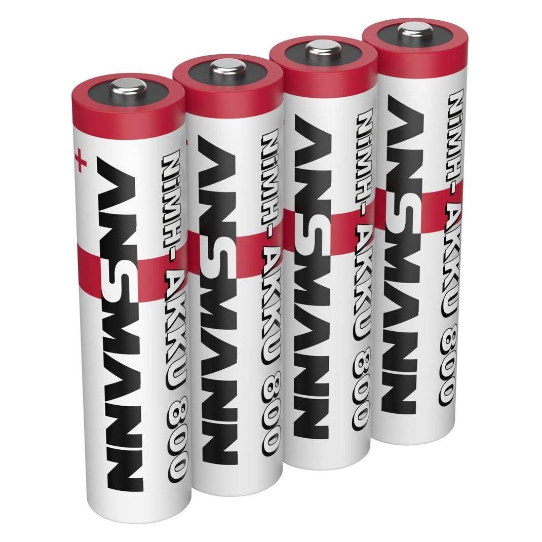 Ansmann NiMH-Akku 1,2V 4x Micro AAA (4 Stk., AAA, 800 mAh) (1311-0038)