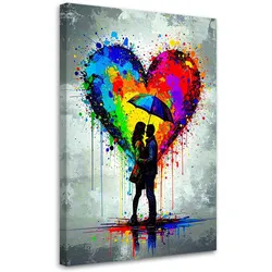 LEINWANDBILD Paar Liebe Herz Abstrakt 40x60cm