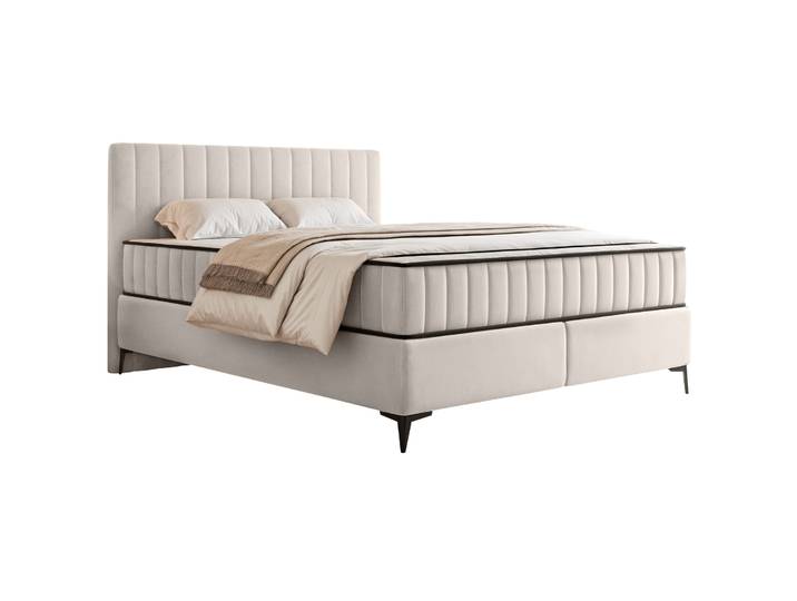 Kontinentales Bett 180x200 cm Mufasso mit Stauraum, hellbeiger