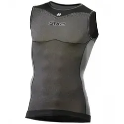 SIXS SML BT Funktionelles ultraleichtes ärmelloses Shirt in Carbon Schwarz. Gr. M/L