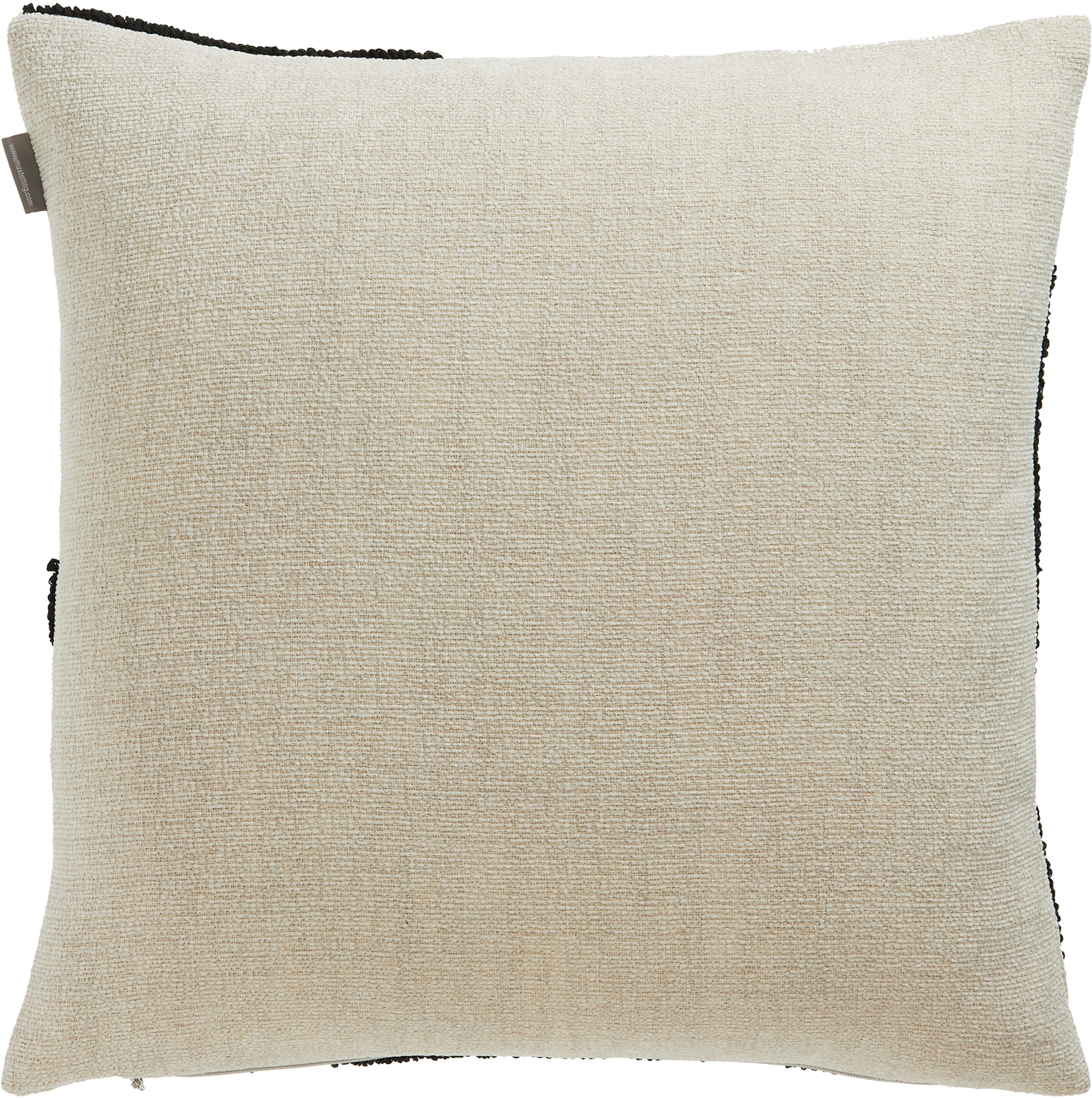 Dekokissen MUSTERRING "Slow", schwarz (schwarz, gemustert), B:45cm L:45cm, Polyester, Dekokissen_Sitzkissen_Kissenhüllen, Dekokissen, aufwendig bestickt