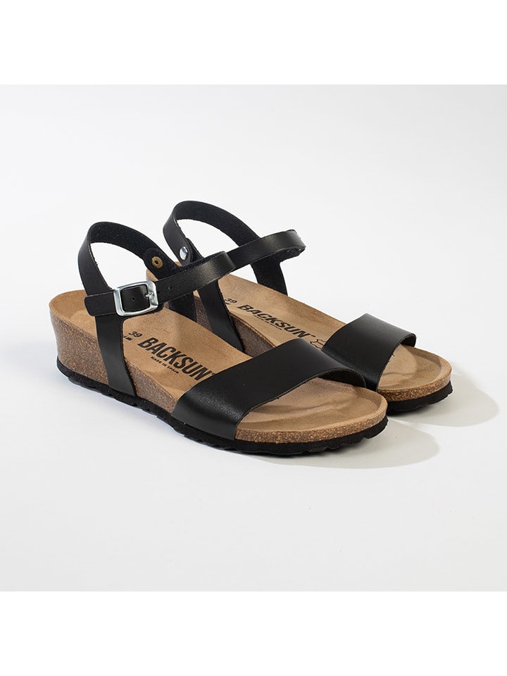 BACKSUN Keilsandaletten "Calabria" in Schwarz - 37