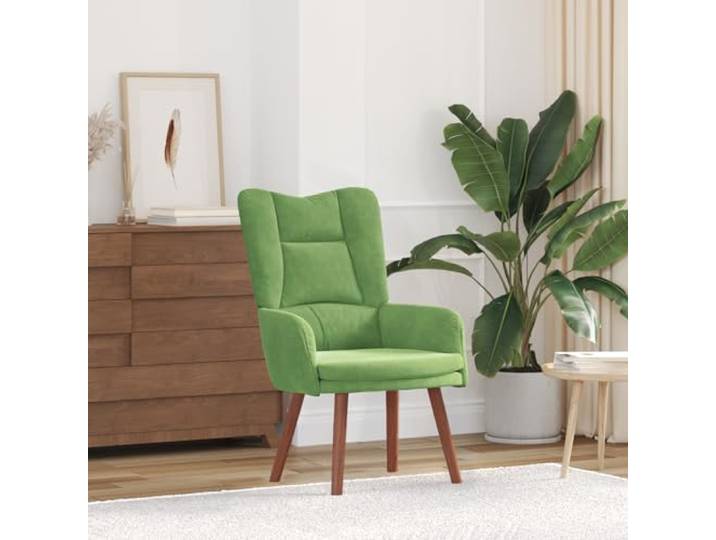 HEFZGDB Ergonomischer Relaxsessel Hellgrün Samt Moderner Lesesessel mit Weicher Polsterung und Stabiler Konstruktion für Wohnzimmer und Leseecke