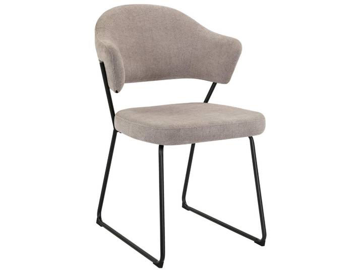 Novel Stuhl, Grau, Schwarz, Metall, Rundrohr, 57x82x62 cm, Esszimmer, Stühle, Esszimmerstühle