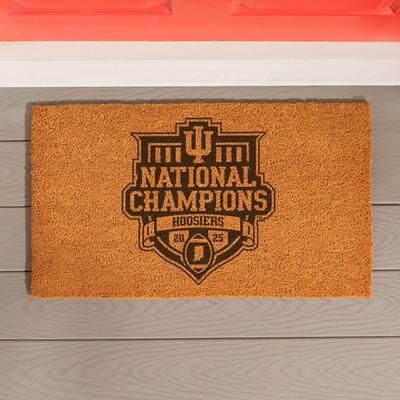 Evergreen "28 in. x 16 in. Indiana University CFP National Champions Coir Door Mat - 28"" x 16"""