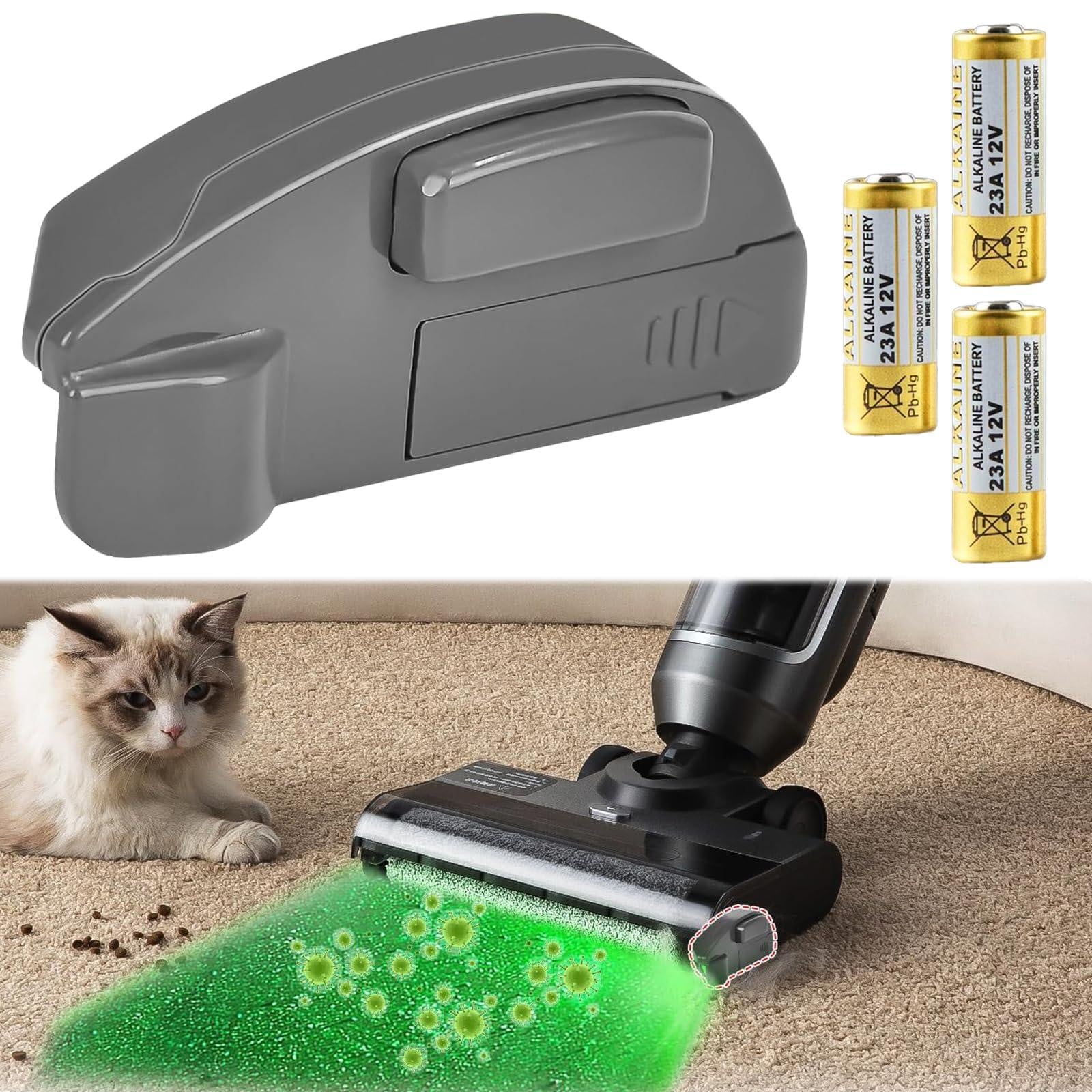 Dripio Universele Stofzuiger LED-lamp met stofdetectie en accessoires, Groen