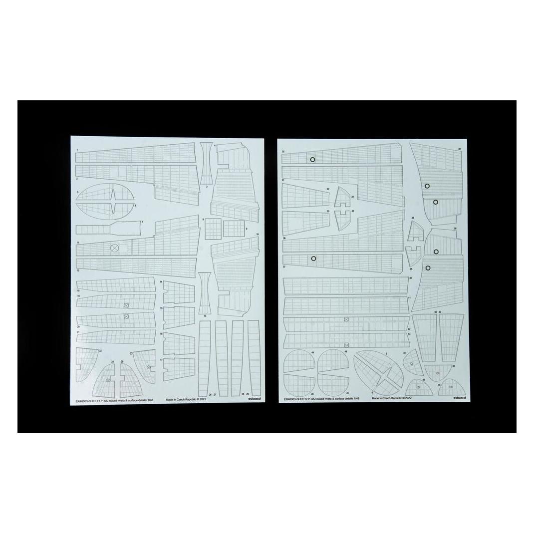 Eduard P-38J raised rivets & surface details for TAMIYA (ER48003)