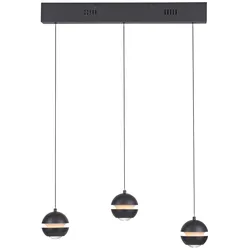 Schöner Wohnen-Kollektion LED Pendellechte, schwarz, 3-flammig, Lift