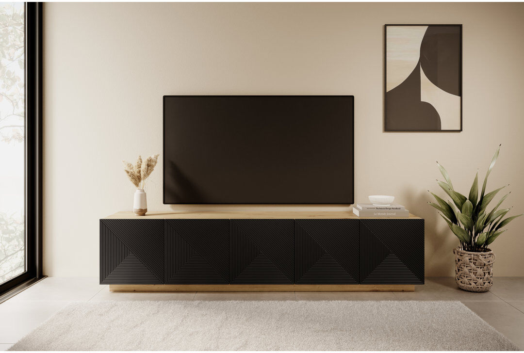 Latitude Run Abbigale TV Stand for TVs up to 55" Artisan/Black 55"