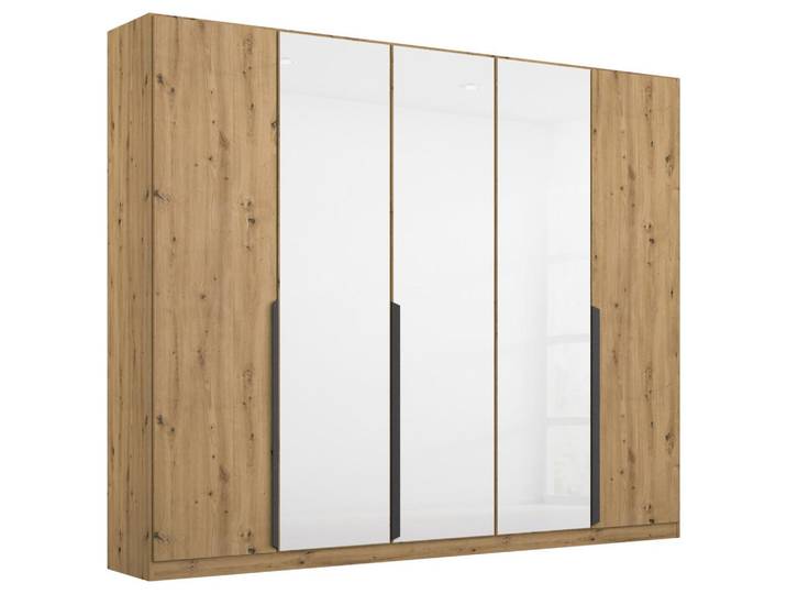 Drehtürenschrank Artemis 225 cm Weiß/Eiche Dekor