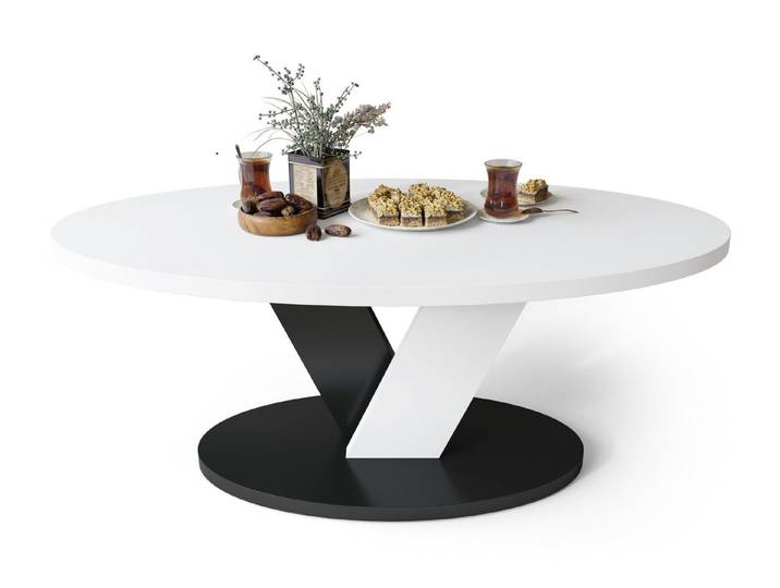 designimpex Couchtisch Design Couchtisch Lova oval Wohnzimmertisch ovaler Tisch Sofatisch, Funktionstisch, Wohnzimmertisch, Tisch, Esstisch, Sofatisch, Rollen
