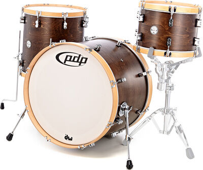 DW PDP Concept Classic 22 Walnut Noyer avec cercles naturel
