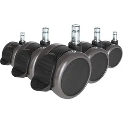 hjh OFFICE Stuhlrollen 5x ROLO STOP 11mm/65mm Metall, Kunststoff