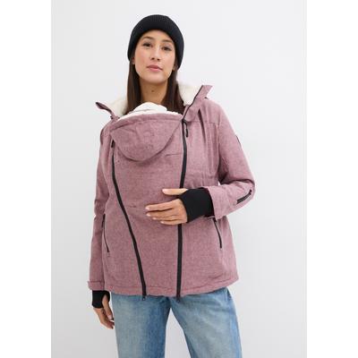 Umstandsjacke BONPRIX, Damen, Gr. 42, rosa (bordeaux meliert), Web, Obermaterial: 100% Polyester. Futter: 100% Polyester. Ärmelfutter: 100% Polyester, meliert, unifarben, loose fit Po-bedeckend, Rippbündchen mit Daumenlöchern, Jacken, regen- und...