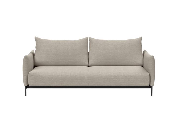 Innovation Bettsofa Azelia hellgrau Stoff, Metallfüsse B 225 T 110 cm - Bettsofa