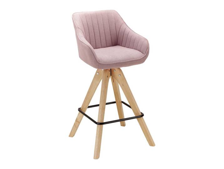 Barhocker Leonie Rosa Webstoff Drehbar Gepolstert