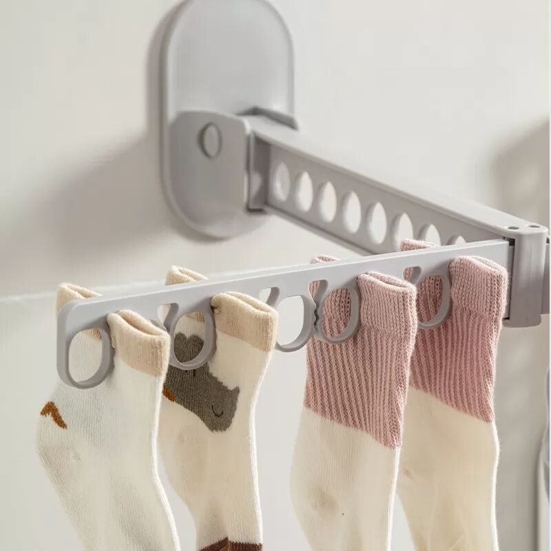 INF Séchoir à Linge Mural Pliable et Minimaliste - Installation Sans Perçage Gris