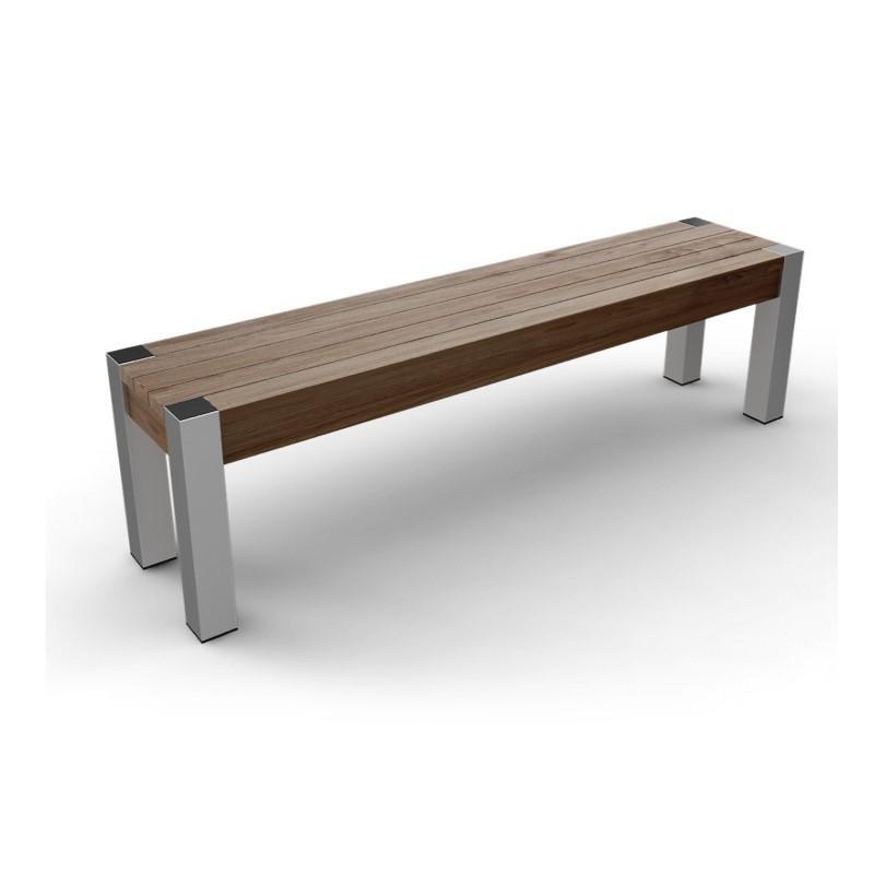 Gartenbank Cancano aus Teakholz und Edelstahl - Breite: 180 cm