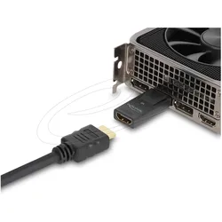 Delock Aktiver DisplayPort 1.4 zu HDMI Adapter 8K mit HDR Fu (DisplayPort, HDMI), Video Adapter, Schwarz
