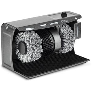 H.Koenig Schuhputzmaschine Schuhputzer U600, 120 W, mit 3 Bürsten, Schuhcremespender und Fußschalter