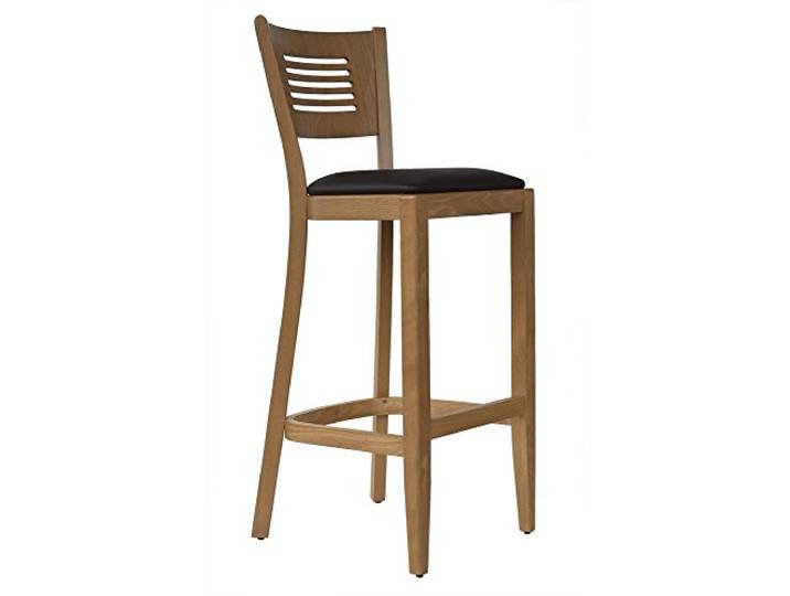 abritus Barhocker 65 cm Buche Holz Honig-Eiche Polstersitz Kunstleder Modell TBG004, Fertig montiert, Bis 150 kg belastbar, Für Küche, Bar, Bistro & Gastro