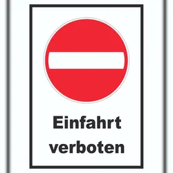 HB-Druck Einfahrt verboten Schild Einbahnstrasse A4 (210x297mm)