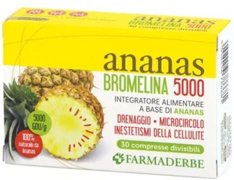 Farmaderbe Ananas Bromelina 5000 Integratore Drenante 30 Compresse