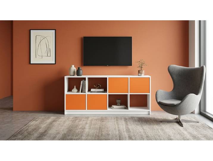 Langes Sideboard nach Maß – gratis Magazin MDF Beschichtet MDF Weiß matt