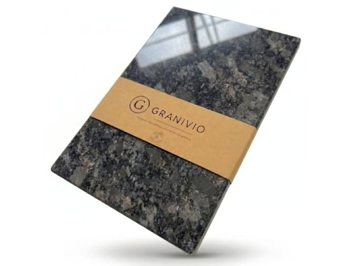 Granivio Granit Schneidebrett Servierbrett und Herdabdeckplatte Made in Germany edle Unterlegplatte aus massivem Naturstein (Steel Grey 40x30)