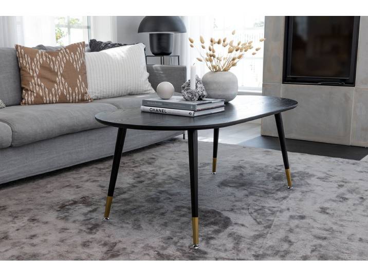 Couchtisch Selino - mit Holzoptik - Schwarz - Luxusbetten24