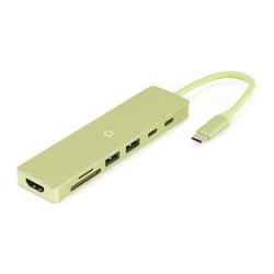 Aiino - Stream 7-in-1-Hub für MacBook Neo - Citrus (USB-C, 7 Ports) (AI7HUBNE-LM)