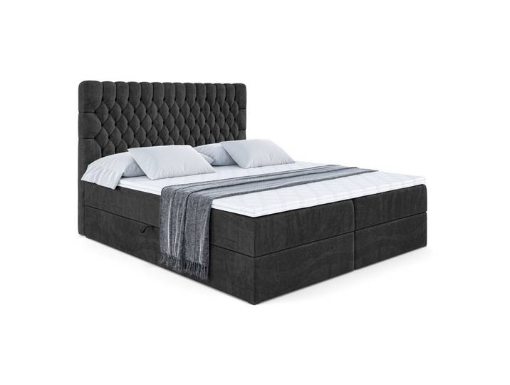 BOXBETT mit Matratze H3 und Lattenrost - SERENE - 140x200 Schwarz