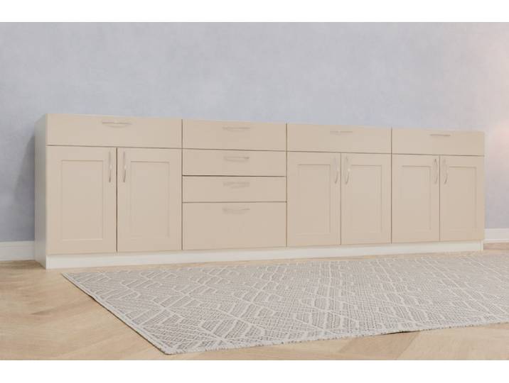 TV-Möbel nach Maß - RAL 1015 Hellelfenbein - 88x310x62cm - Individuell konfigurieren