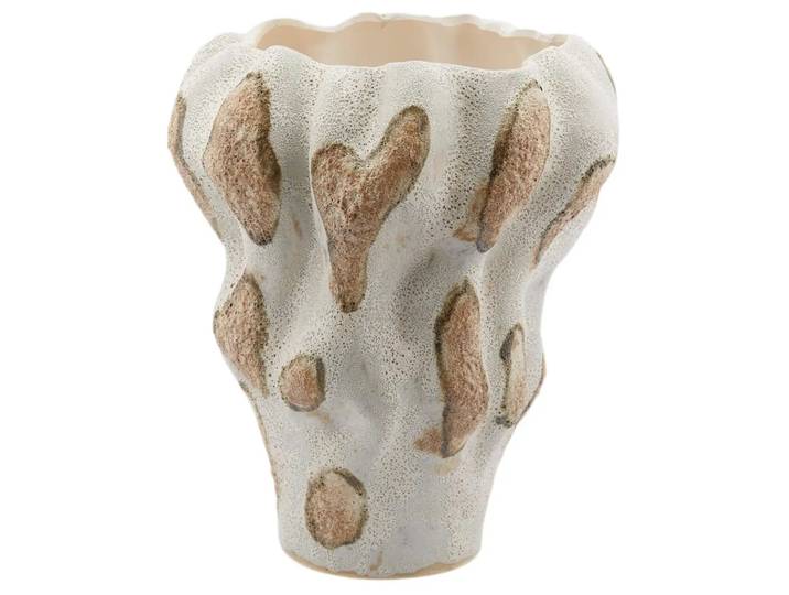 Vase Mohnkapsel Weiss Caramel H: 42 cm Edg