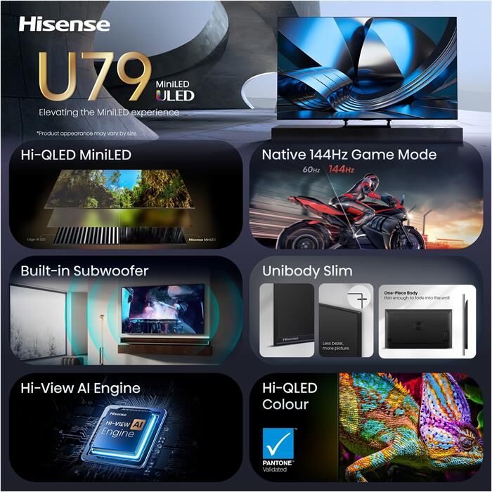 Hisense Smart Tv Mini Led 4k 65" 65u79se-nero