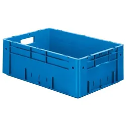 La-Ka-Pe, Lagerbehälter, Transportstapelbehälter L600xB400xH210mm blau PP Schwerlast Durchfassgriff Seitenwände geschlossen