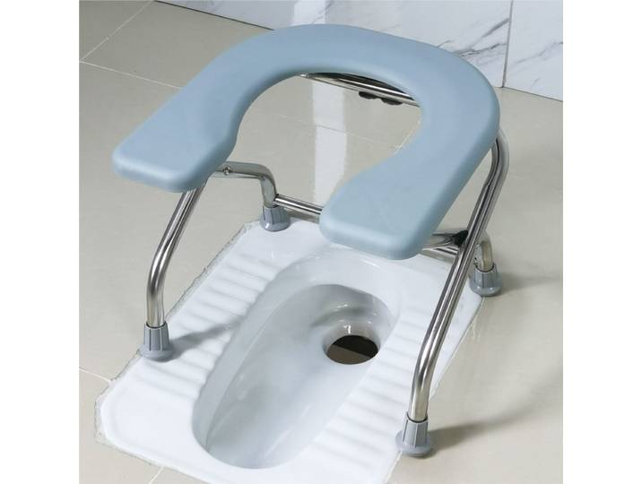 Chaise de toilette pliante en forme de U, tabouret de toilette pour hommes enceintes, tabouret de toilette en acier inoxydable, chaise de toilette accroupie, chaise de toilette traitée 395