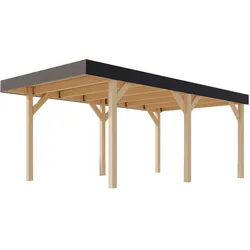Karibu Einzel-Carport - 312x487x246,5cm - braun -