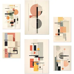 POSTER Set Mit 6 Bauhaus Celeste Celeste Graue Farben