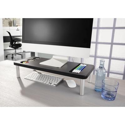 Standregal RUCO, grau (aluminiumfarben, schwarz), B:56cm H:13cm T:24cm, Kunststoff, Regale, Standregal, (Monitorständer), Aluminium/Kunststoff