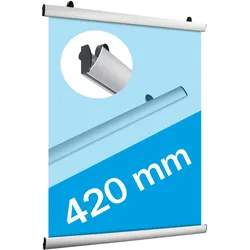 Klemmschienen für Plakate, Aluminium, aufklappbar 420 mm, silber