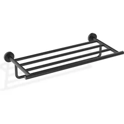 Basic Handtuchreling schwarz matt mit Ablagebrett