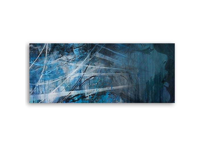 Feeby Wandbild gesicht einer frau abstrakt, Blau, Person/Charakter, Rechteckig, 90x30 cm, Bilder & Rahmen, Bilder, Leinwandbilder