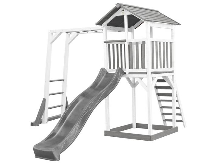 Spielturm, Grau, Weiß, Holz, Hemlocktanne, 29.5x9.5x218 cm, EN 71, CE, FSC 100%, Freizeit & Co, Gartenspielzeug, Spieltürme