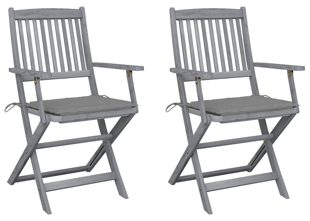 Set mit 2 klappbaren Gartenstühlen aus Akazienholz