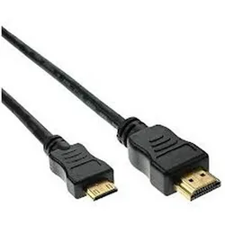 INLINE HDMI Mini Kabel, HDMI Stecker auf Mini Stecker, 10m verg, Kontakte, schwarz