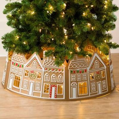 Uplift Essentials 26 And 28 Inch LED Christmas Tree Collar PVC Tree Skirt Base Stand Holiday Decoration 28 Inches
